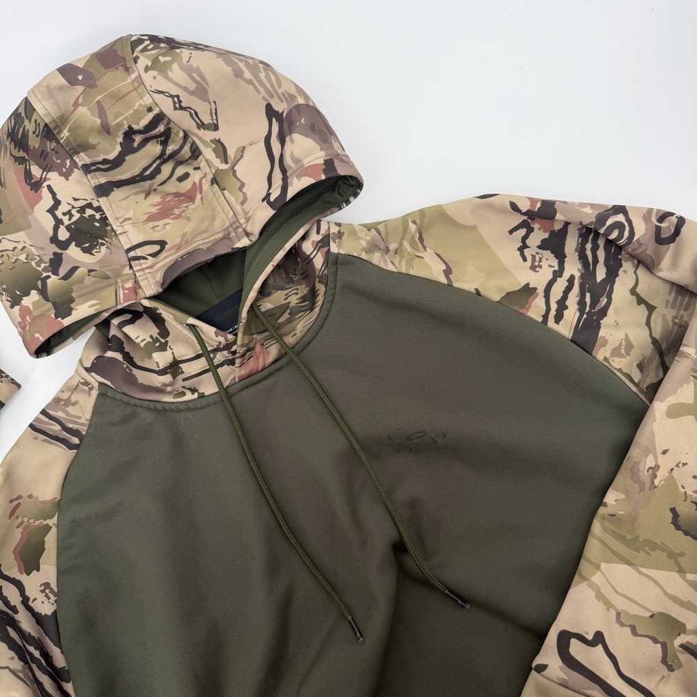 Under Armour ColdGear Storm Hoodie Mens Large Green Camo Pullover